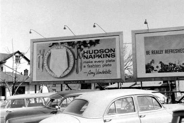 Hudson Napkins Billboard 1959